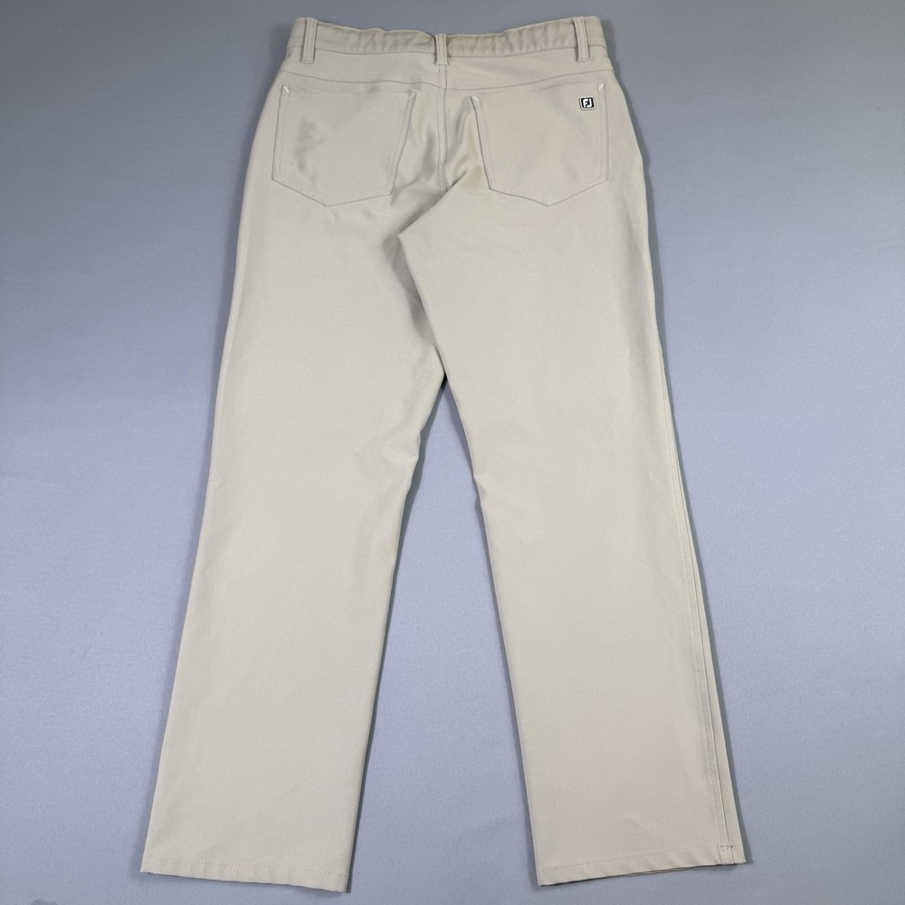 Footjoy Pants Mens 30x30 Tan Beige Athletic Fit 5 Pocket Performance Casual Golf - Picture 9 of 11
